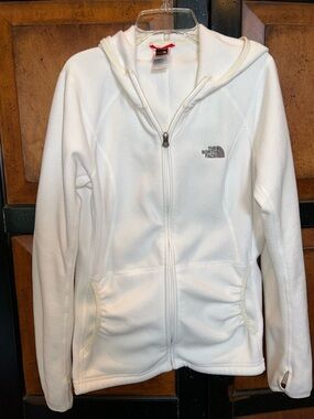The North Face White Women's Full-Zip Teddy Fleece Hoodie